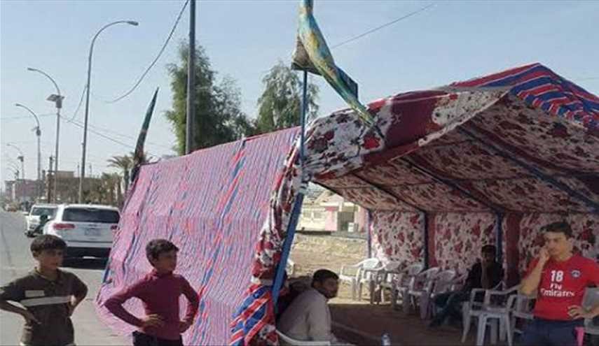 نخستین موکب عزای امام حسین (ع) در رمادی+ عکس
