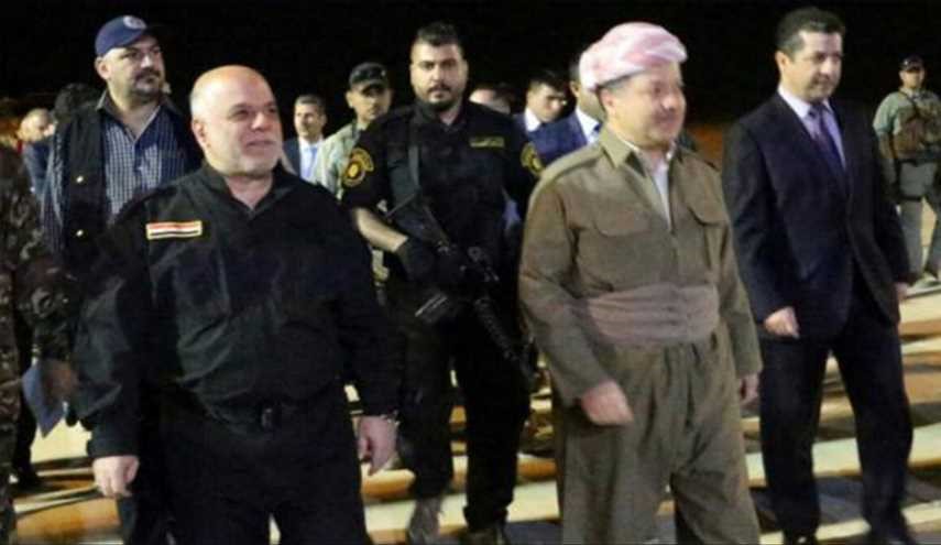 بالصور .. العبادي يصل أربيل ويستقبله بارزاني