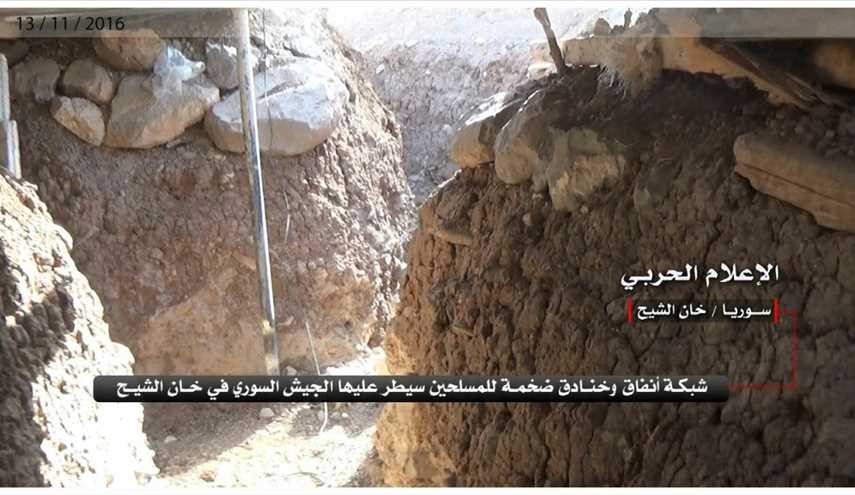 بالصور: الجيش السوري يكشف شبكة أنفاق وخنادق ضخمة في خان الشيح