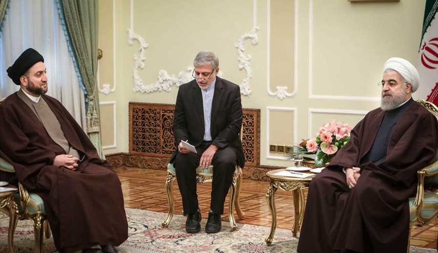 الرئيس روحاني يستقبل رئيس التحالف الوطني العراقي