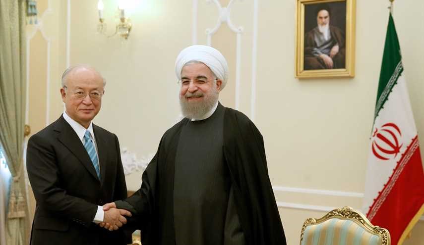 الرئیس روحانی یستقبل یوکیا امانو