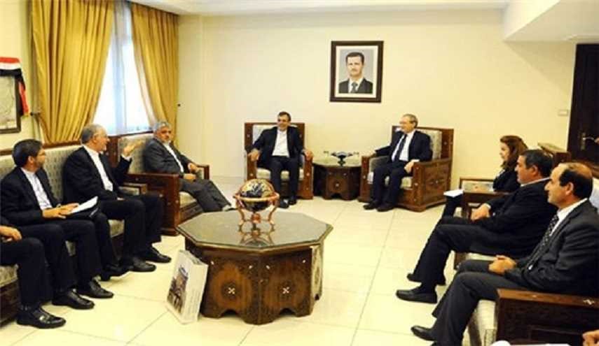 جابري أنصاري والمقداد يبحثان سبل تطوير العلاقات الاستراتيجية بين ايران وسوريا
