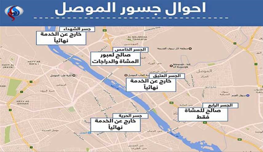بالصورة.. جسور الموصل الخمسة؛ اي منها صالح للاستعمال؟