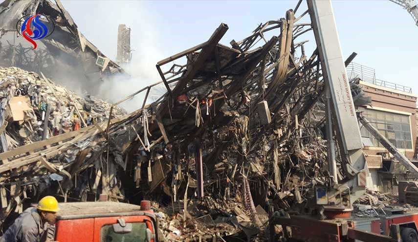 طهران.. إنشاء نفقين الى الطوابق السفلى بمبنى بلاسكو المنهار