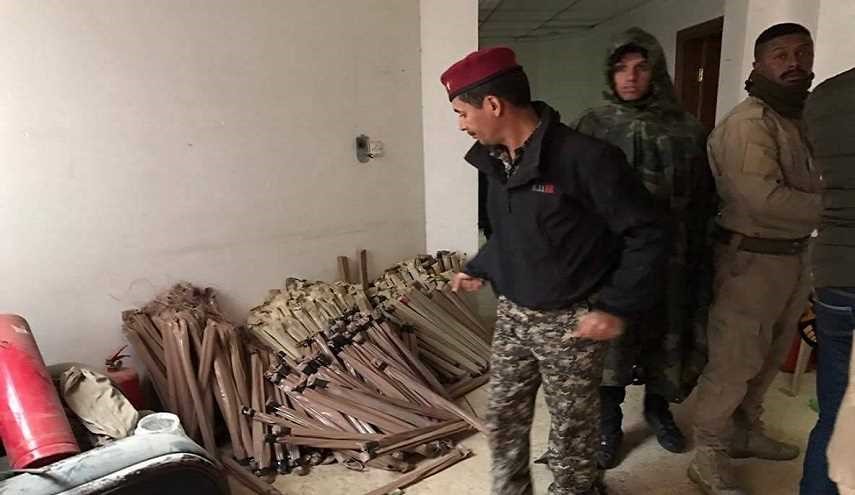 بالصور : الحشد يعثر على اكبر مخزن سلاح في الجانب الايسر من الموصل