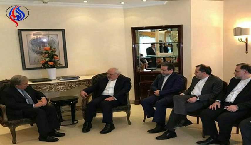 ظريف يلتقي الامين العام للامم المتحدة في ميونيخ