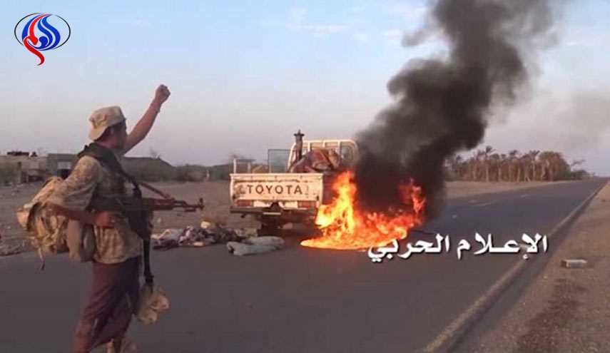 الإعلام الحربي يوزع مشاهد عن خسائر قوى العدوان شرق المخا