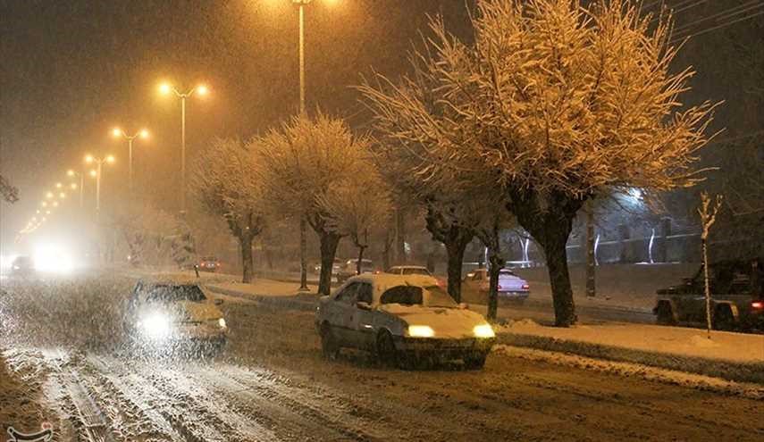 بارش برف در همدان/ تصاویر
