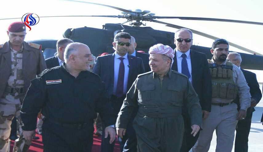 بالصور.. العبادي في اربيل بدون العلم العراقي.. ويقول للبرزاني...؟!
