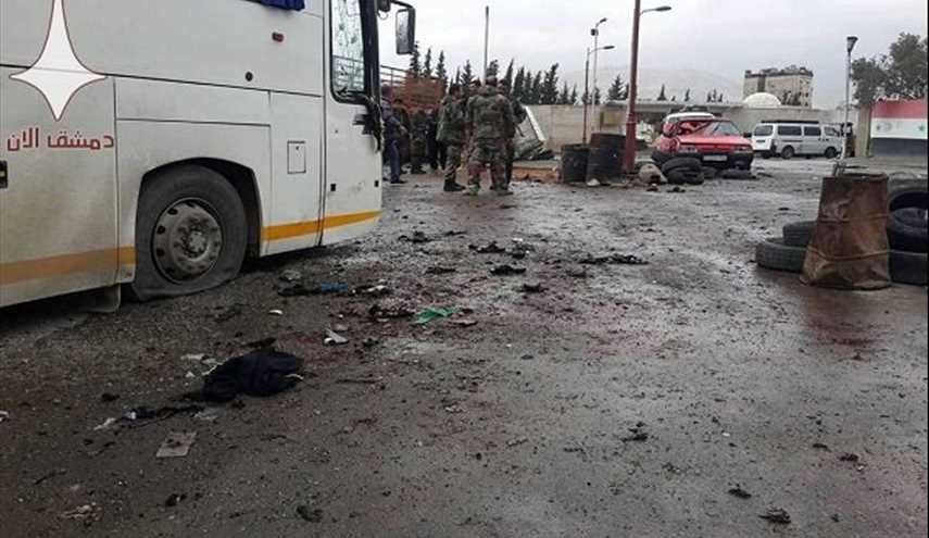 صور أولية من تفجير دمشق الإرهابي في مقبرة باب الصغير /صور