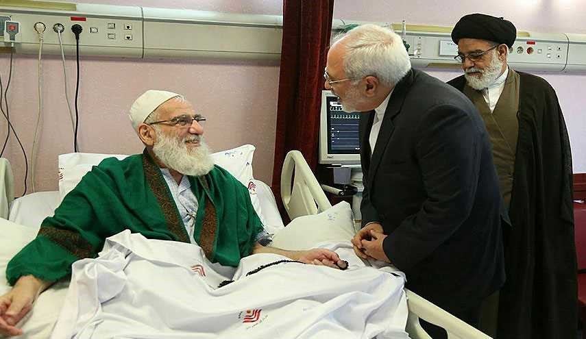 عیادت ظریف از آیت الله هاشمی شاهرودی