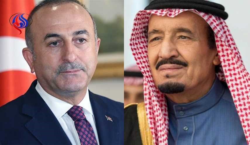 دیدار وزیرخارجه ترکیه با پادشاه عربستان