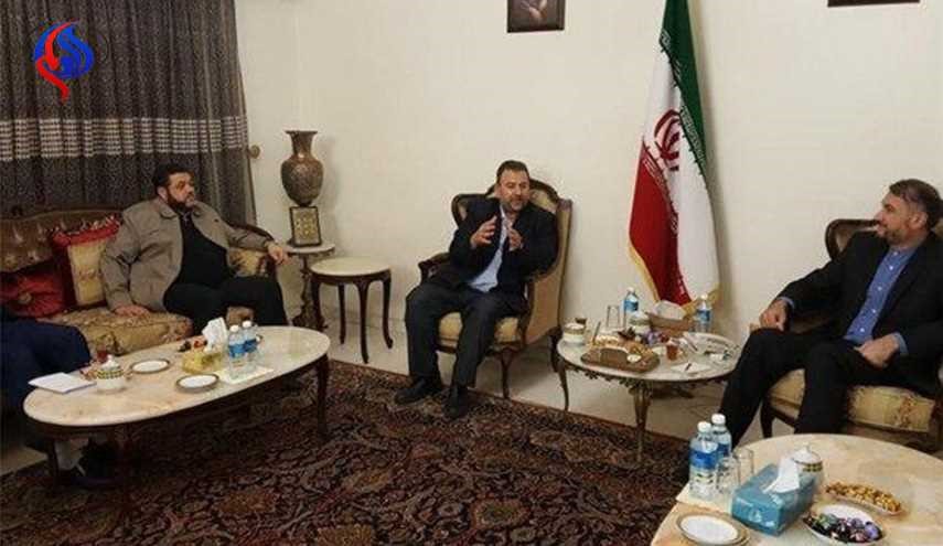 بالصور.. عبداللهيان يلتقي مسؤولين في حماس بينهم العاروري في بيروت