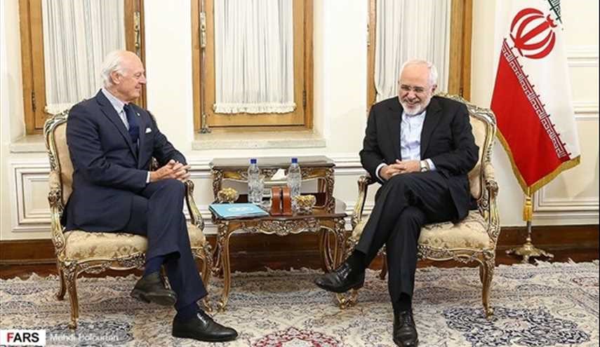 بالصور.. ديمستورا يجري محادثات مع ظريف في طهران
