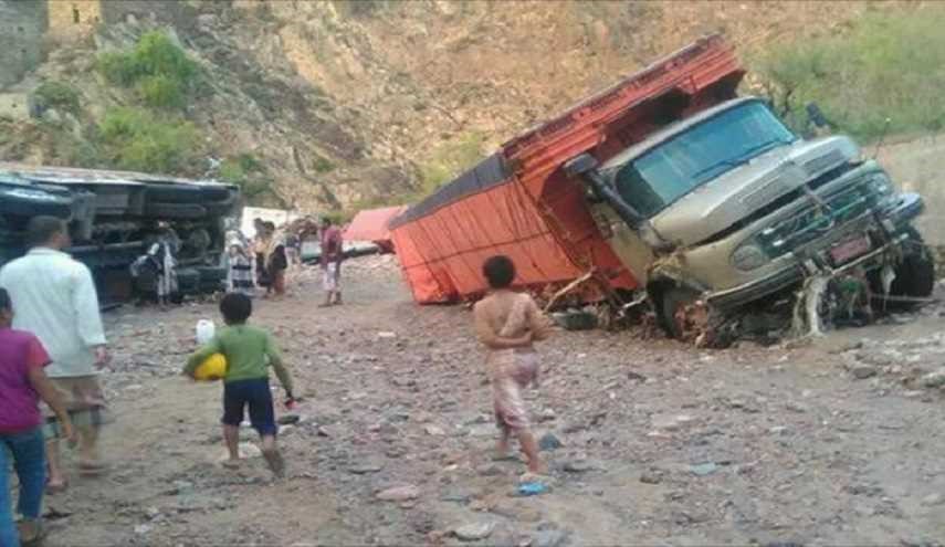 قتلى ومفقودون إثر سيول جارفة جنوب اليمن