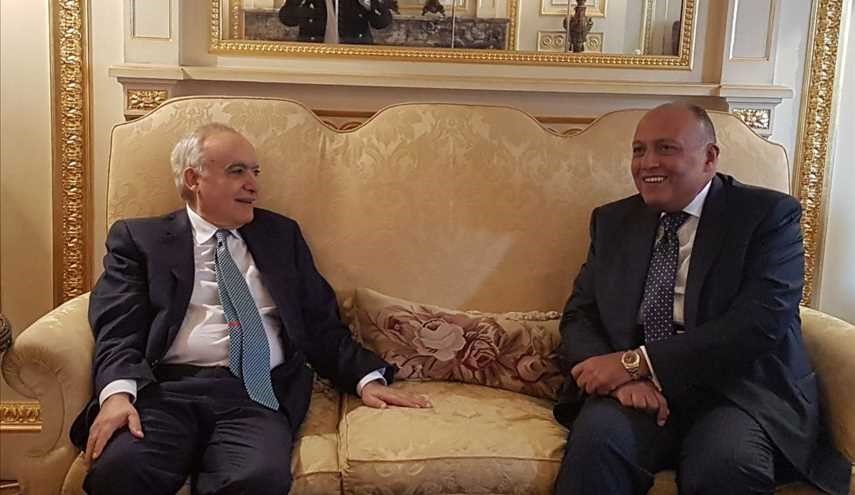 سامح شكرى يبحث مع غسان سلامة جهود تسوية الأزمة الليبية