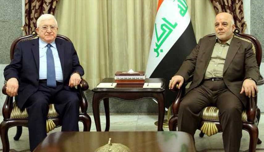 العبادي لمعصوم: موقفنا ثابت برفض الاستفتاء لعدم دستوريته