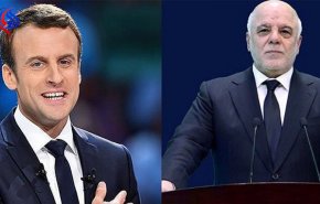 العبادي وماكرون يبحثان عملية تحرير القائم والحرب على الارهاب