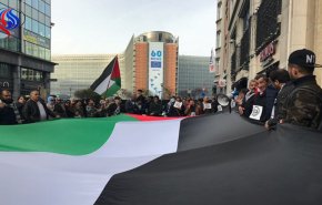 وقفة إحتجاجية بمئوية بلفور في بلجيكا


