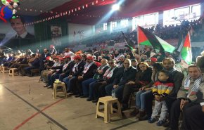 بالصور، وقفة تضامنية في دمشق بدعوة من الفصائل الفلسطينية تنديداً بقرار ترامب
