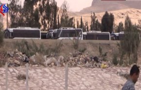 شاهد.. 30 باص تنتظر نقل مسلحي جيش الاسلام من دوما