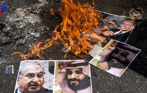 إحراق صور ابن سلمان ونتنياهو خلال مليونية القدس بطهران