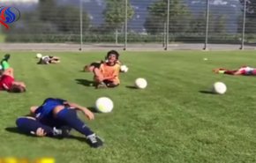 بالفيديو.. أطفال يتدربون على 