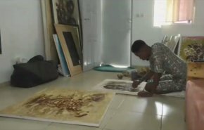 شاهد إبداعات رسام افريقي باستخدام القهوة والكاكاو