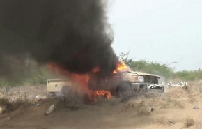 تفجير آلية لمرتزقة العدوان وإعطاب أخرى بالجوف