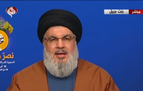 بدء کلمة السید حسن نصرالله في مهرجان الانتصار الكبير