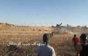 شاهد لحظة استهداف جيب للاحتلال شمال غزة