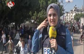 شاهد .. جماهير غفيرة تشيع الشهيد القائد بهاء ابوالعطا و زوجته في غزة 