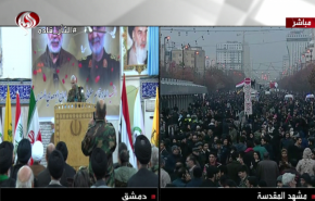 بالفيديو... إقامة مجلس عزاء لسليماني والمهندس بمقام السيدة زينب (ع) بسوريا 