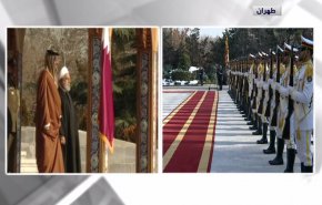 شاهد.. مراسم استقبال امير قطر في طهران