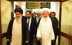 المرجع الفياض يزور السيد السيستاني للإطمئنان عليه +صور