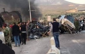موكب اهالي كربلاء يتعرض لحادث سير مروع في سوريا