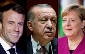 إردوغان ماكرون ميركل في قمة عبر دائرة تلفزيونية مغلقة