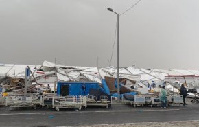 شاهد لحظة انهيار مستشفى ميداني لمرضى كورونا في قطر