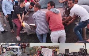 بالفيديو..قتلى وجرحى في حادث سير مروع في مصر