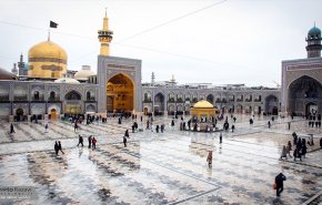 شاهد..فرش الورود في مداخل ضريح الامام الرضا عليه السلام