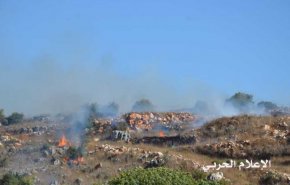 شاهد.. دبابات الاحتلال تتسبب باندلاع حرائق في ميس الجبل بلبنان
