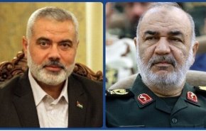 هنية يشيد بمواقف إيران في اتصال هاتفي مع اللواء سلامي