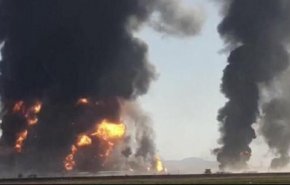 حريق في منطقة أبو نصر الحدودية بين أفغانستان وايران