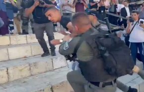 شاهد بالفيديو..الاعتداء على شاب فلسطيني رفع العلم الفلسطيني بين المستوطنين