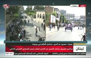 شاهد..مراسم تشييع الشيخ عبد الامير قبلان في روضة الشهيدين