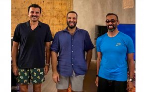 محمد بن سلمان وتميم بن حمد وطحنون بن زايد في صورة ودية