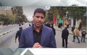 شاهد: اقامة عزاء اربعين الامام الحسين (ع) بمرقد الامام الرضا (ع) 