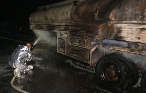 إخماد حريق بمحطة وقود على أوتستراد اللاذقية كسب