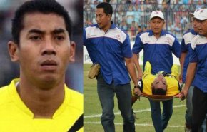 شاهد حادث مأساوي..مصرع حارس مرمى بعد الاصطدام مع لاعب