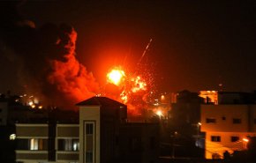 غارة اسرائيلية علی غزة ورد فلسطيني علی العدوان 